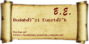 Budaházi Euszták névjegykártya